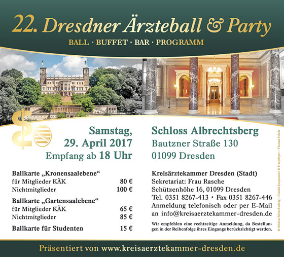 22. Dresdner Ärzteball & Party | Ball · Buffet · Bar · Programm