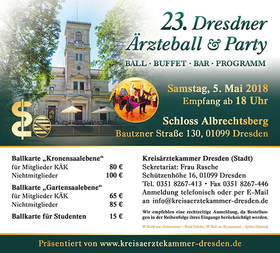 23. Dresdner Ärzteball & Party | Ball · Buffet · Bar · Programm